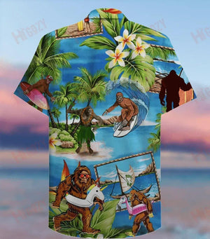 Amazing Bigfoot Short Sleeve Shirt Vacation Tropical Shirts Tactical Hawaiian Shirt Hawaiian Shirt, Hawaiian Shirt Gift, Christmas Gift