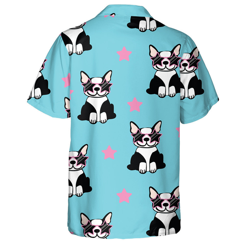 Superstar Cute Cartoon Bulldog Puppies In Glasses Hawaiian Shirt, Hawaiian Shirt Gift, Christmas Gift
