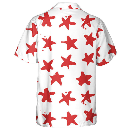 Bán Agus Dearg Pátrún Réaltaí Péinteáilte Lámhdhéanta Léine Haváís, Bronntanas Léine Haváíais, Bronntanas Nollag