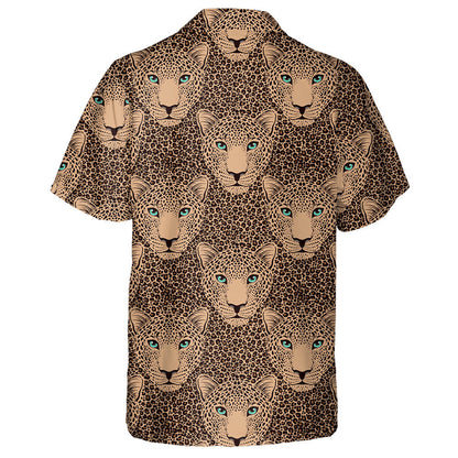 Polygonal Hearts And Flowers On Leopard Skin Hawaiian Shirt, Hawaiian Shirt Gift, Christmas Gift
