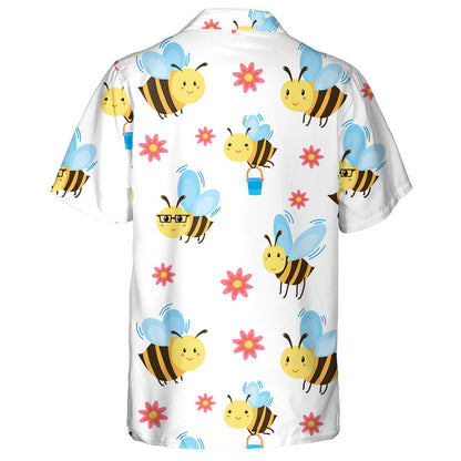 Earrach Nádúrtha Beacha Cartún gleoite Agus Bláthanna Dearg Léine Haváís, Bronntanas Léine Haváís, Bronntanas Nollag