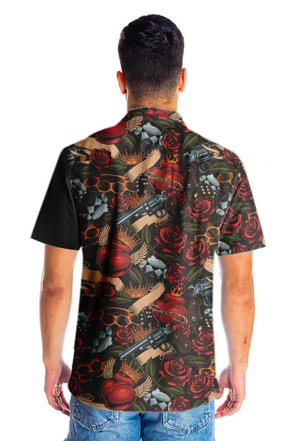 Weapon And Cool Gun Skull Design Hawaiian Shirt, Hwaiian For Gift