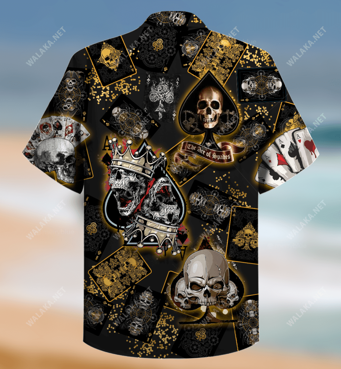 Poker Skull Contúirteacha Léine Haváís Unisex, Bronntanas Léine Haváís, Bronntanas Nollag