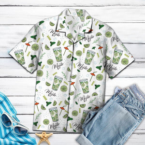 Amazing Mojito Cocktail Lemon Juice Pattern Hawaiian Shirt,Hawaiian Shirt Gift, Christmas Gift