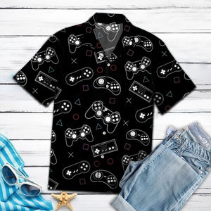 Amazing Black And White Play Station Joystick Hawaiian Shirt, Hawaiian Shirt Gift, Christmas Gift