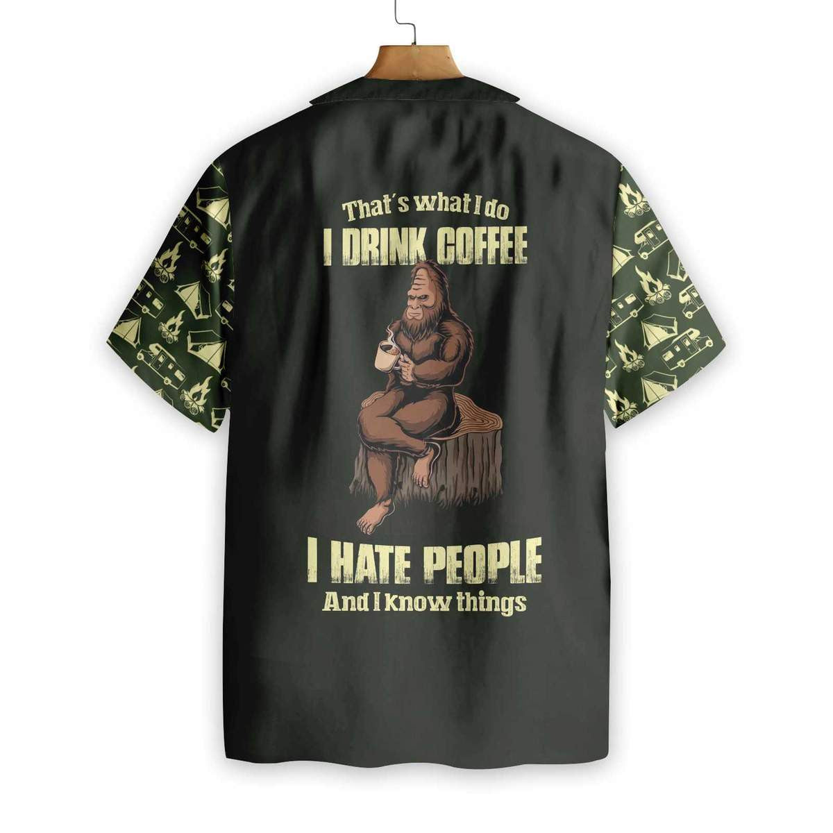 l Drink Coffee & Hate People Pattern Hawaiian Shirt,Hawaiian Shirt Gift, Christmas Gift