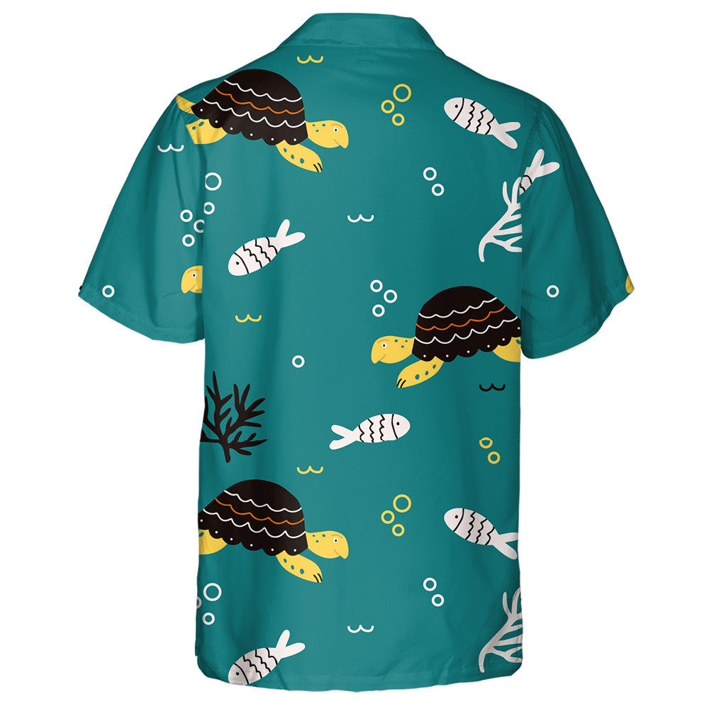 Colorful Underwater World With Fish And Turtles Hawaiian Shirt, Hawaiian Shirt Gift, Christmas Gift