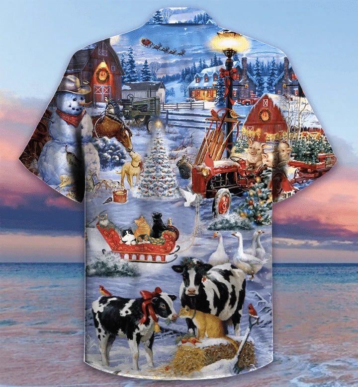 Design Hawaiian Shirt Farm On Christmas Days,Hawaiian Shirt Gift, Christmas Gift