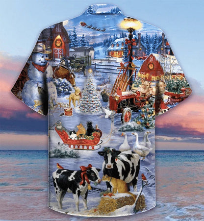 Design Hawaiian Shirt Farm On Christmas Days,Hawaiian Shirt Gift, Christmas Gift
