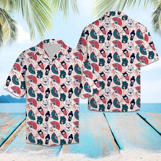 Geisha Aloha Lucht leanúna Páipéar Seapánach Léine Haváís, Bronntanas Léine Haváí, Bronntanas Nollag