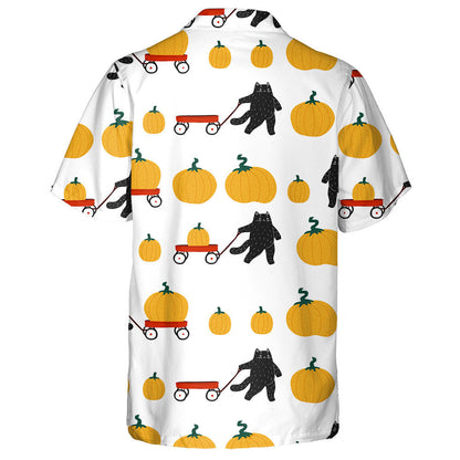 Féile Harvest an Fhómhair Léine Haváise Pumpkin agus Cat Oíche Shamhna, Bronntanas Léine Haváís, Bronntanas Nollag