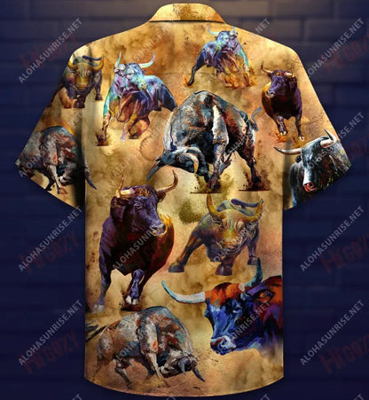 Ná praiseach leis an Tarbh Léine Haváise Unisex Muinchille Aigéin Gearr Muinchille Oirbheartaíochta Léinte haváís Léinte Greannmhar haváíais, Bronntanas Léine Haváís, Bronntanas Nollag