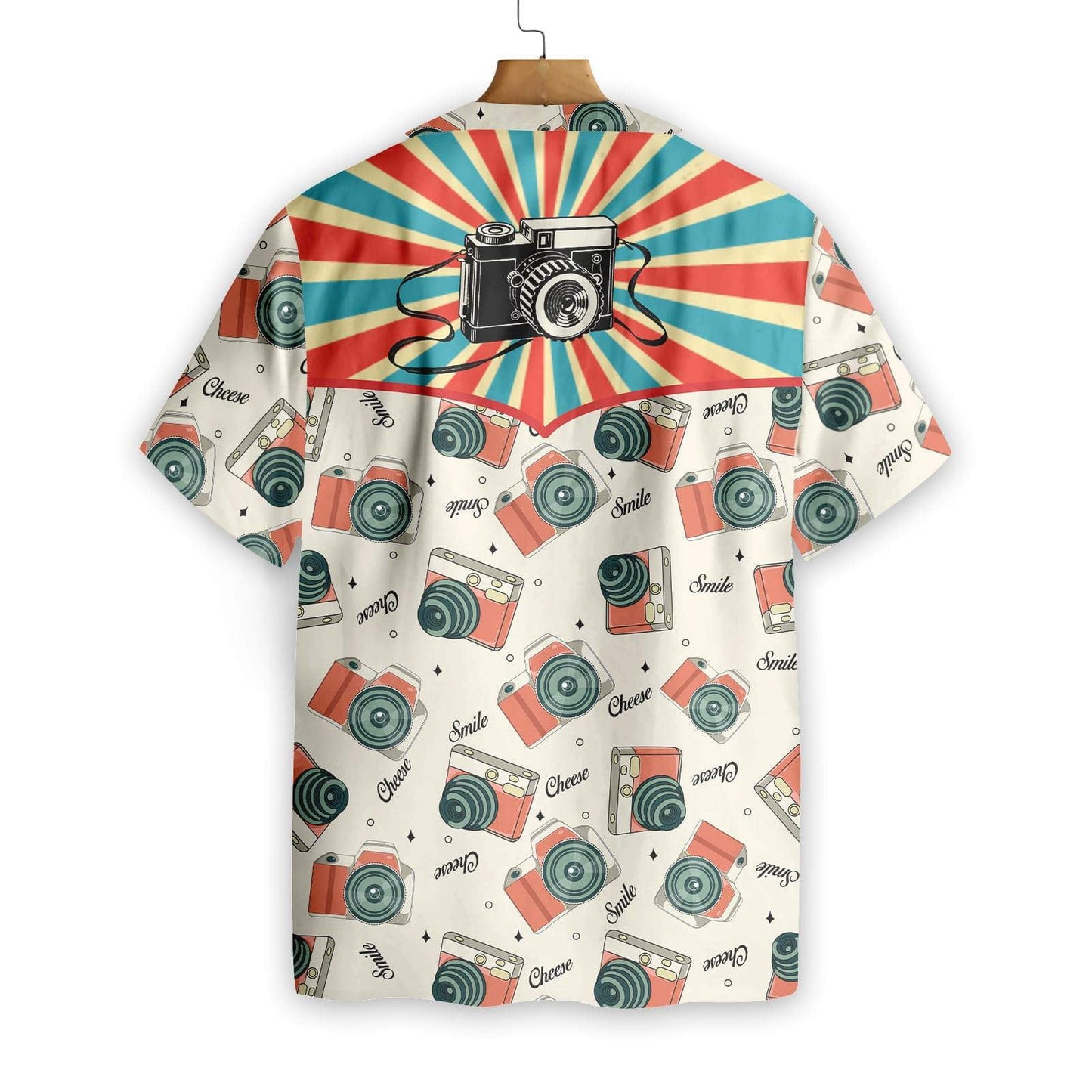 Vintage Camera Cute Design White Background Hawaiian Shirt,Hawaiian Shirt Gift, Christmas Gift