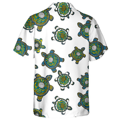 Hand Drawn Tribal With Multicolored Ornamental Turtles Hawaiian Shirt, Hawaiian Shirt Gift, Christmas Gift