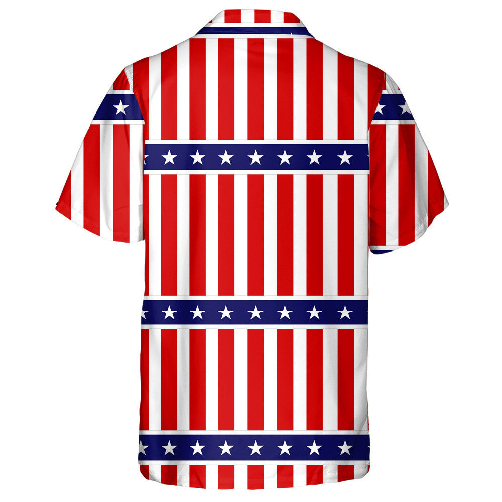 Awesome American Patriotic Stars And Stripes Pattern Hawaiian Shirt, Hawaiian Shirt Gift, Christmas Gift
