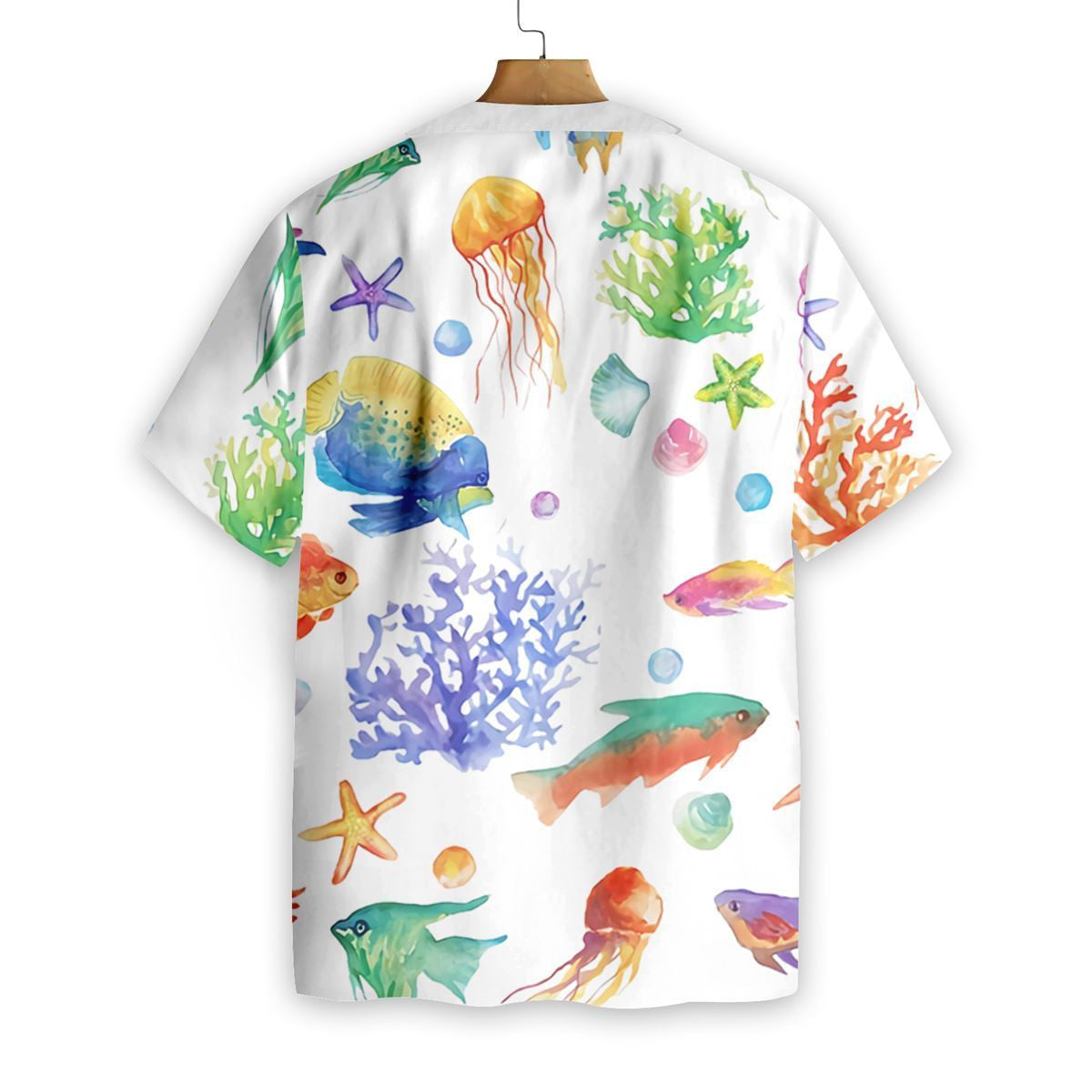 Under The Sea Watercolor Pattern Hawaiian Shirt, Hawaiian Shirt Gift, Christmas Gift