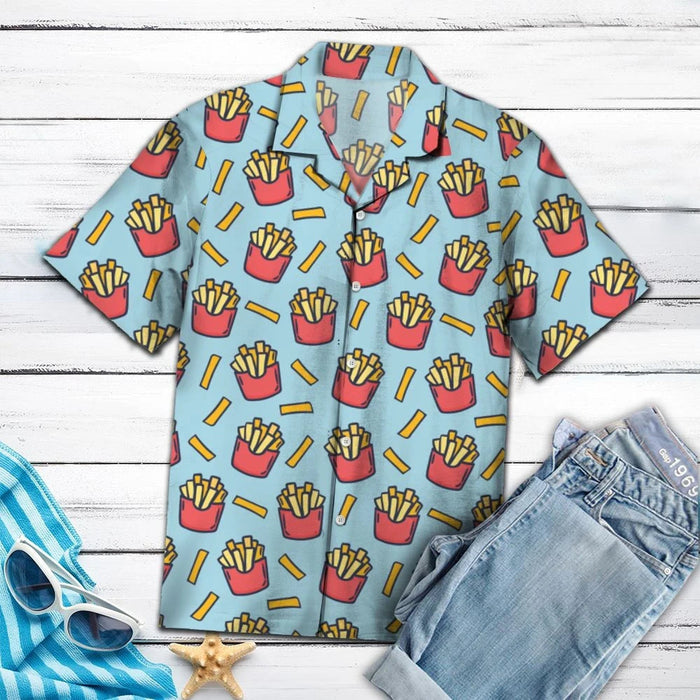 Amazing French Fries Red Paper Box Design Hawaiian Shirt, Hawaiian Shirt Gift, Christmas Gift