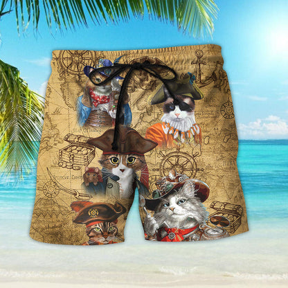 Cute Hawaiian Shirts - Cat Pirate Aloha Hawaiian Shirt - Gift Ideas For Cat Lovers, Hwaiian For Gift