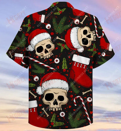 Cloigeann Creepy Xmas Unisex Léine Haváise Gearr Samhraidh Léinte Haváís T Léinte Haváís is Fearr Patrún Léine Haváís, Bronntanas Léine Haváís, Bronntanas Nollag