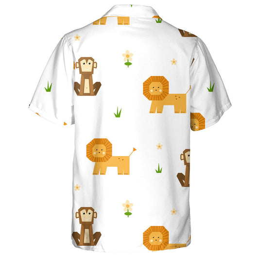 Leon agus moncaí gleoite na hAfraice le Léine Haváíach Bláth agus Féir, Bronntanas Léine Haváí, Bronntanas Nollag