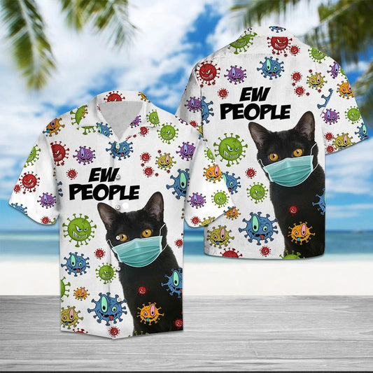 Cat Dubh Cool Frithvíreas Ew Daoine Patrún Léine Haváís, Bronntanas Léine Haváís, Bronntanas Nollag