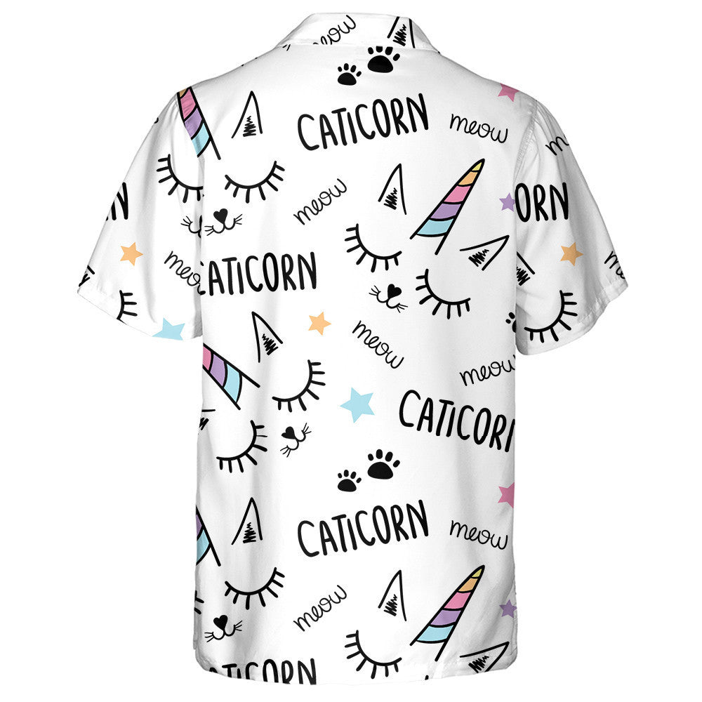 Uigeacht Cat Unicorn I Stíl Chartúin Léine Haváís, haváís le haghaidh bronntanais