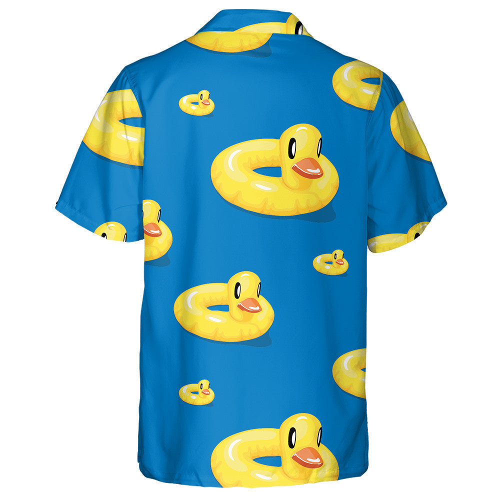 Hand Drawn Ducks In The Swimming Pool Hawaiian Shirt, Hawaiian Shirt Gift, Christmas Gift