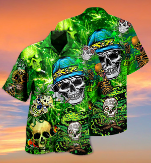 Skull Smile Love Green - Hawaiian Shirt, Hawaiian Shirt Gift, Christmas Gift