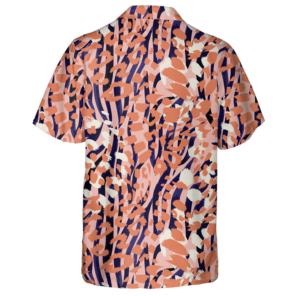 Spotaí Craiceann Ainmhithe Liopard Fionnaidh Le Stripes Riabhacha Léine Haváís, Bronntanas Léine Haváís, Bronntanas Nollag