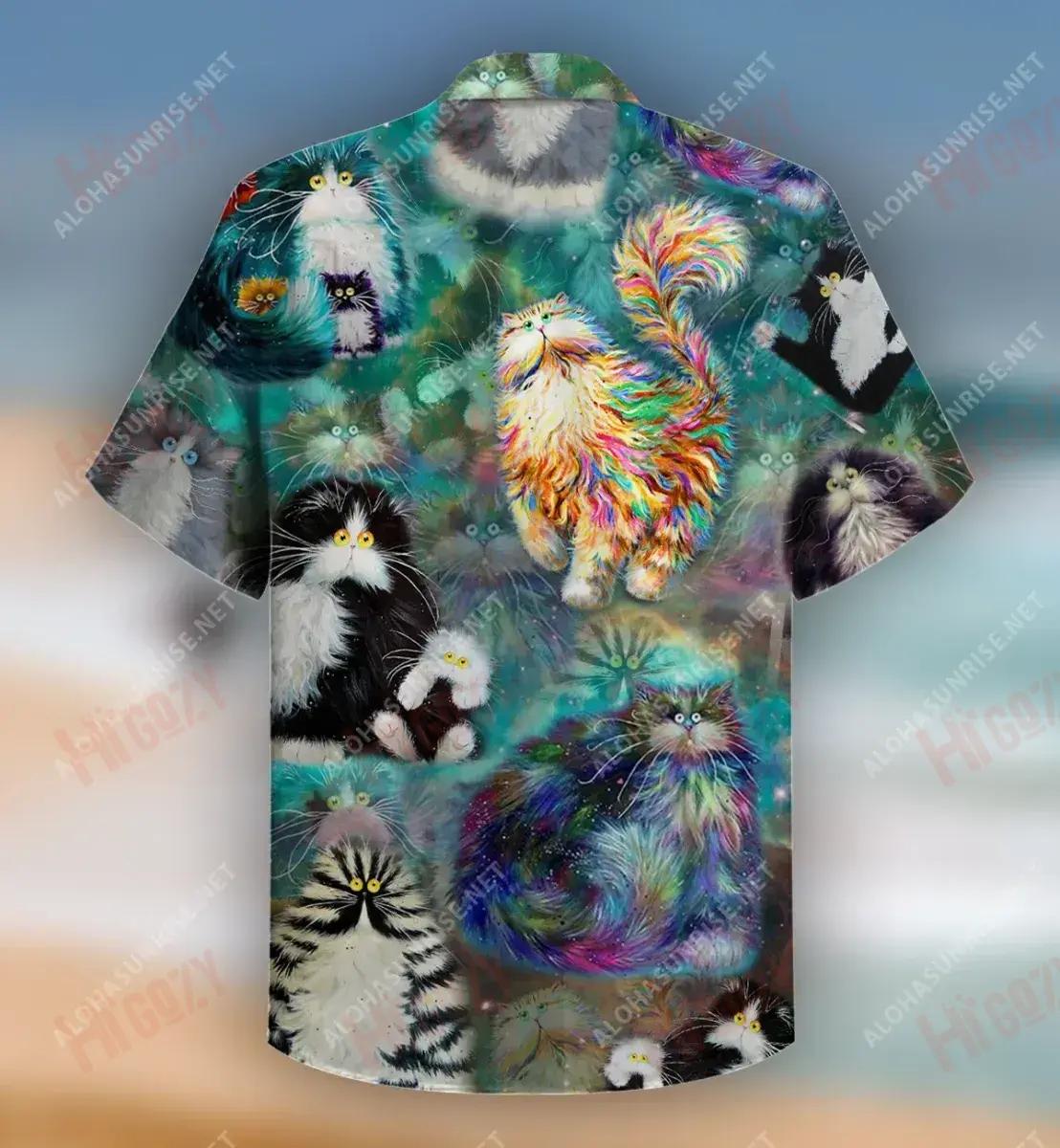 Cat Furball iontach Unisex Léine Haváís Aigéan Muinchille Gearr Léinte Haváís is Fearr Léinte Haváís d'Fhir, Léine Haváís Bronntanas Nollag