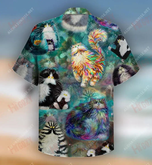 Cat Furball iontach Unisex Léine Haváís Aigéan Muinchille Gearr Léinte Haváís is Fearr Léinte Haváís d'Fhir, Léine Haváís Bronntanas Nollag