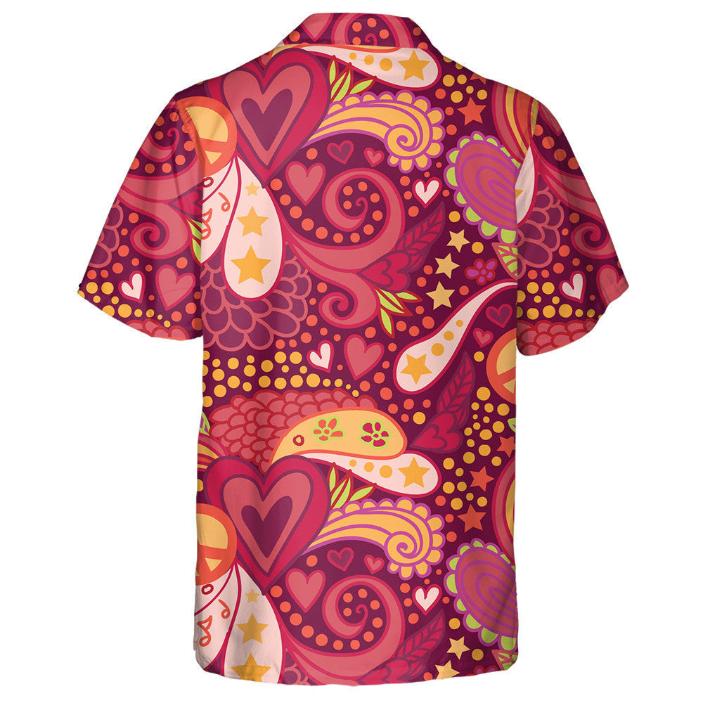 Cúlra Doodle Liath Le Siombailí Ealaíne Hippie Dearadh Léine Haváís, Bronntanas Léine Haváís, Bronntanas Nollag