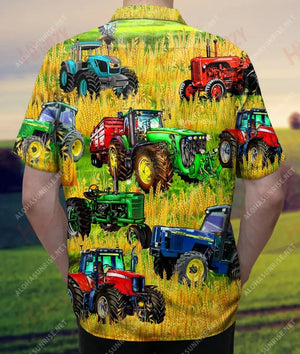 Born To Drive Tractors Forced Go To School Unisex Short Sleeve Shirt Hobbies Hawaiian T Shirts Tactical Hawaiian Shirt Hawaiian Shirts For Men,Hawaiian Shirt Gift, Christmas Gift