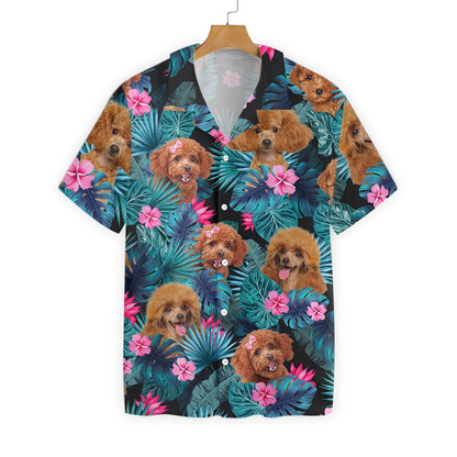 Tropical Poodle Seamless Background Design Hawaiian Shirt,Hawaiian Shirt Gift, Christmas Gift