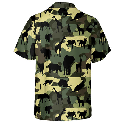 Scáthchruth Ainmhithe Fiáine Uathúla Cúlra Duaithníochta Glas Léine haváí, Bronntanas Léine haváí, Bronntanas Nollag