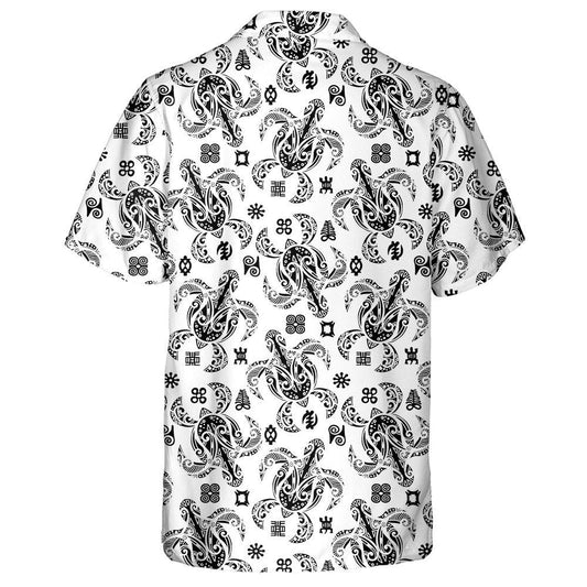 Sea Turtle Indigenous Tribal Polynesian Style Hawaiian Shirt, Hawaiian Shirt Gift, Christmas Gift