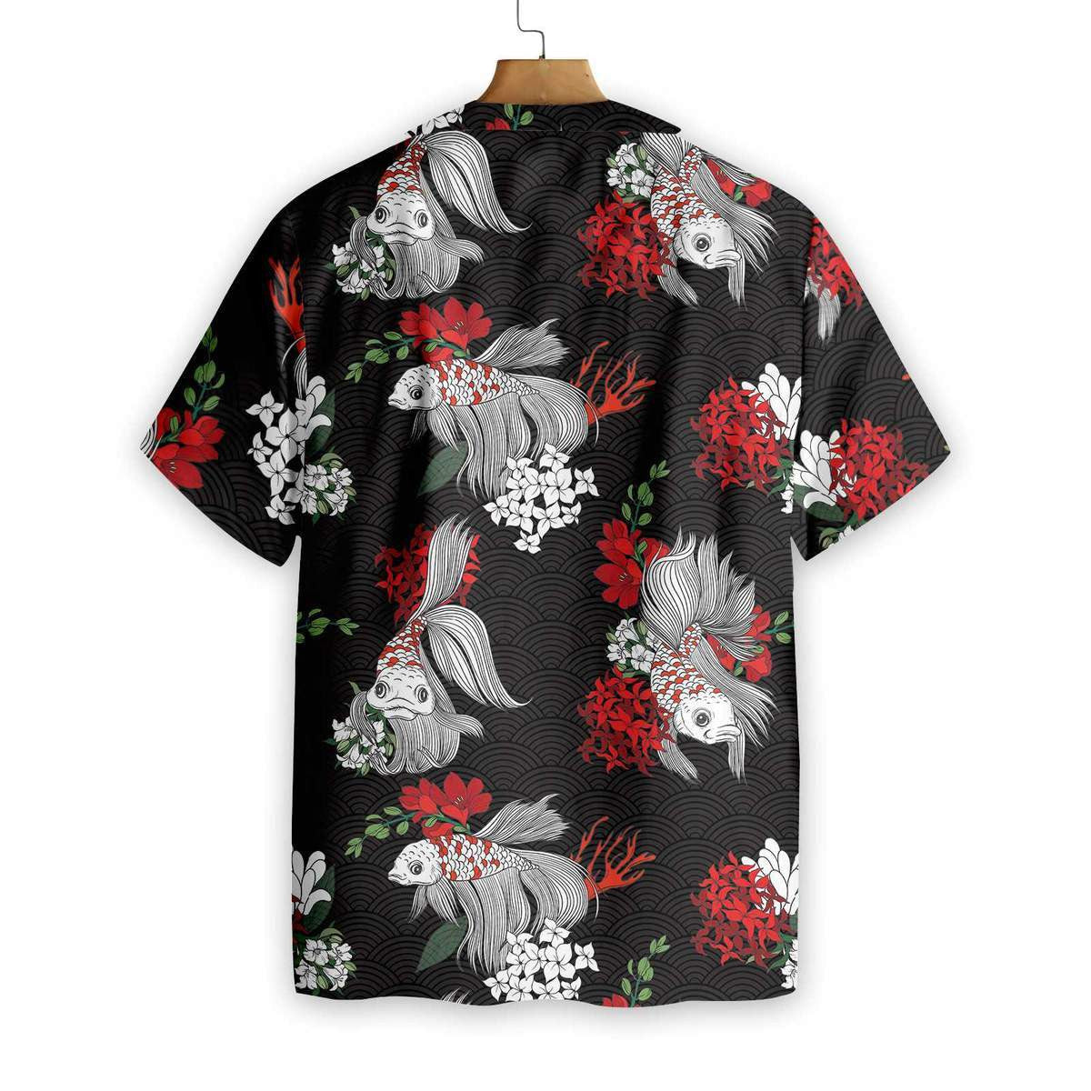 Koi Fish And Flowers Pattern Hawaiian Shirt, Hawaiian For Gift