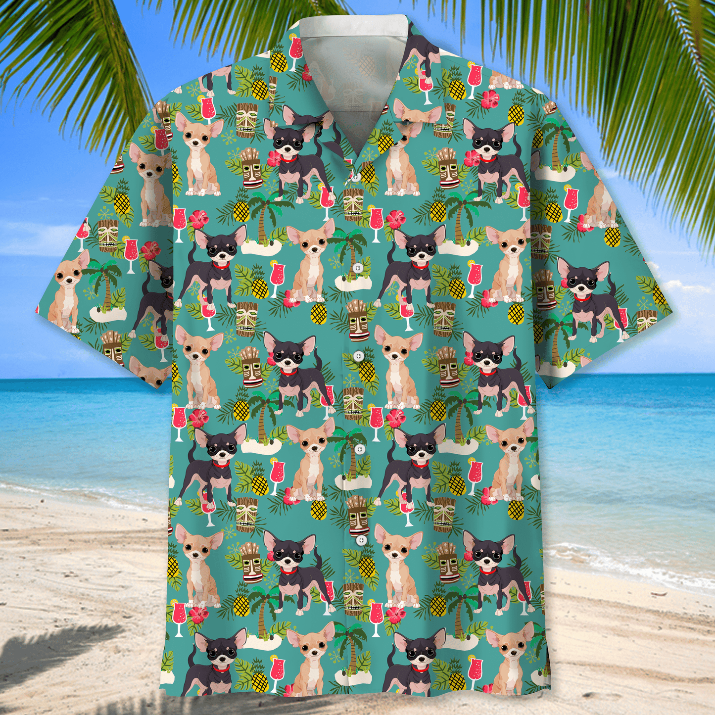 Chihuahua Hawaiian Beach Shirt_Hawaiian Shirt Gift, Christmas Gift