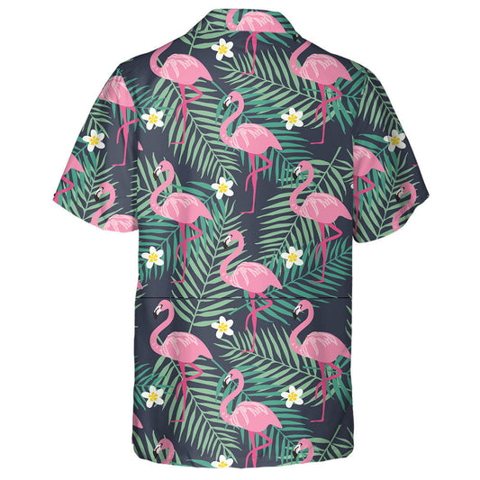 Fashion Flamingo Tropical With Leave And Flowers Hawaiian Shirt, Hawaiian Shirt Gift, Christmas Gift