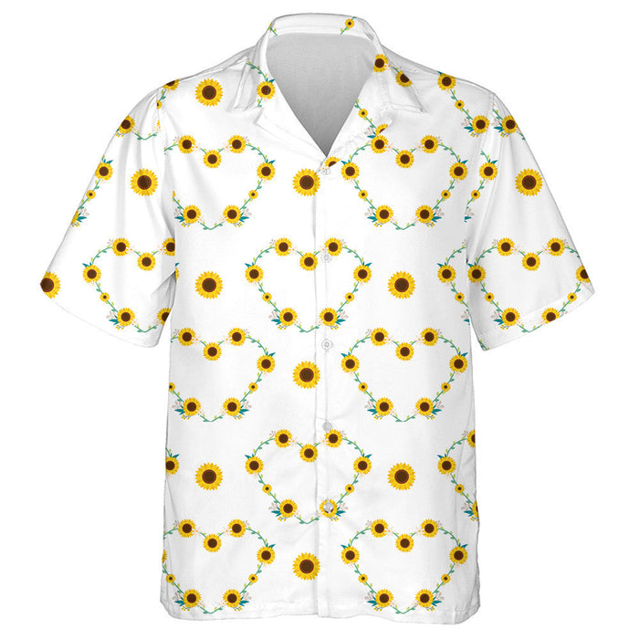 Amazing Heart Shaped Made By Sunflowers Pattern Hawaiian Shirt, Hawaiian Shirt Gift, Christmas Gift