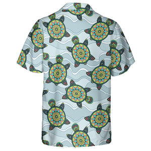 Green Turtles In The Sea Waves Hawaiian Shirt,Hawaiian Shirt Gift, Christmas Gift