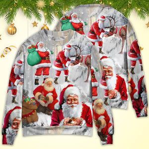 Christmas Santa Claus Story Funny Art Style Ugly Christmas Sweater, Christmas Gift, Gift Christmas 2024