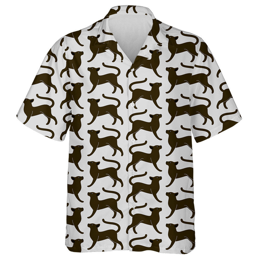 Trendy Graceful Black Cat On Gray Background Hawaiian Shirt, Hawaiian Shirt Gift, Christmas Gift
