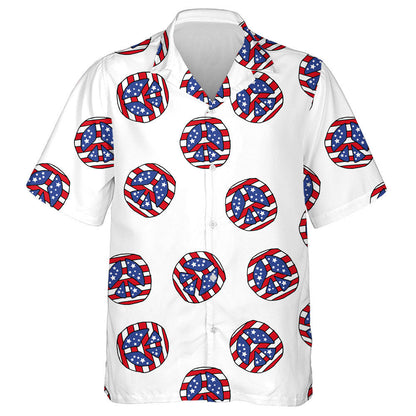 Sign Of Peace With The Flag Of America Pattern Hawaiian Shirt, Hawaiian Shirt Gift, Christmas Gift