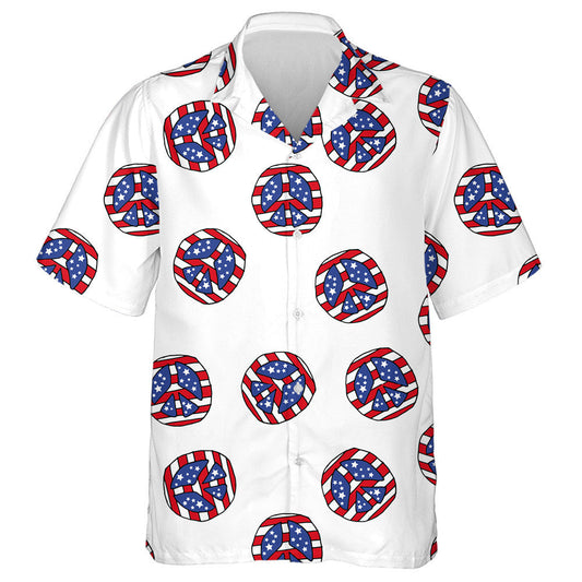 Sign Of Peace With The Flag Of America Pattern Hawaiian Shirt, Hawaiian Shirt Gift, Christmas Gift