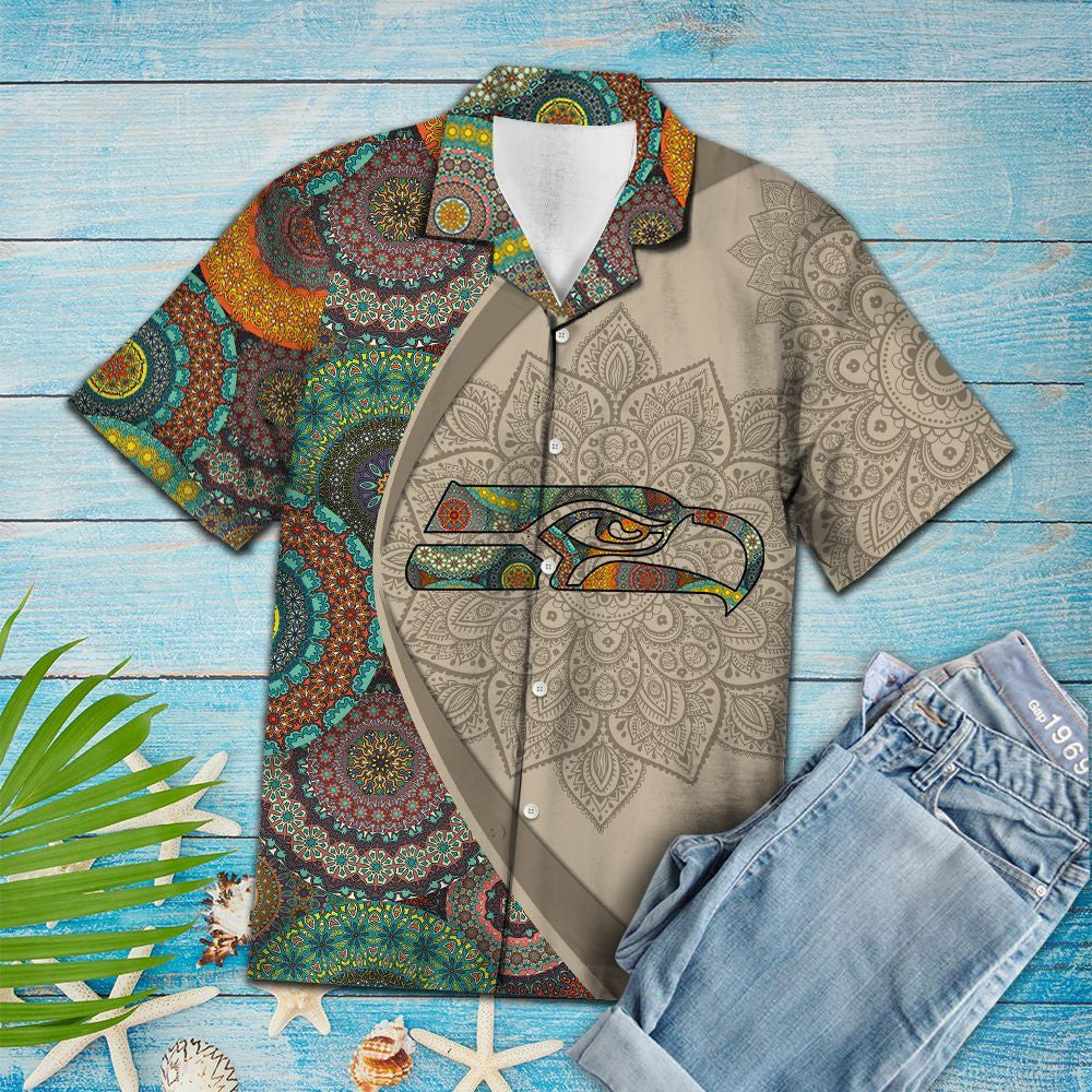 Eagle Head Mandala Flowers Design Hawaiian Shirt,Hawaiian Shirt Gift, Christmas Gift