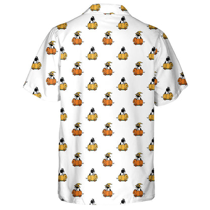 Bulldog Oíche Shamhna Pumpkin Car Riding Madrín Cailleach Léine Haváís, Bronntanas Léine Haváís, Bronntanas Nollag