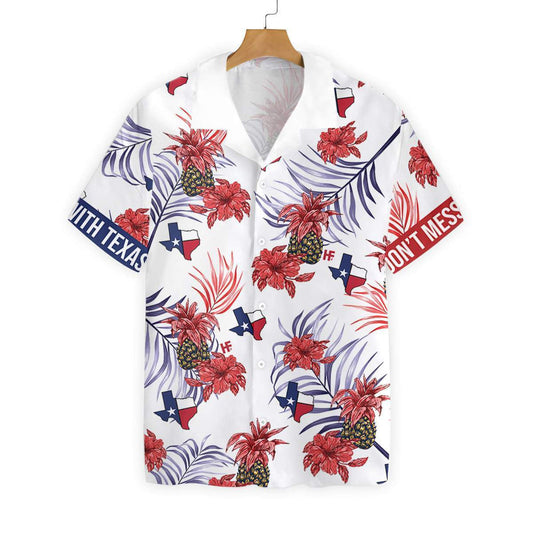 Pineapple Texas Seamless Background Design Hawaiian Shirt,Hawaiian Shirt Gift, Christmas Gift