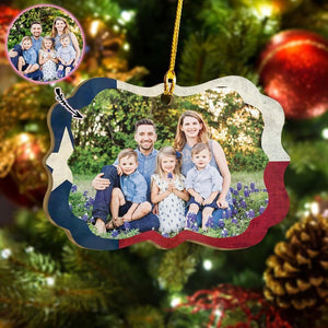 Custom Family Image Texas Custom Ornament, Christmas Gift, Christmas Decoration