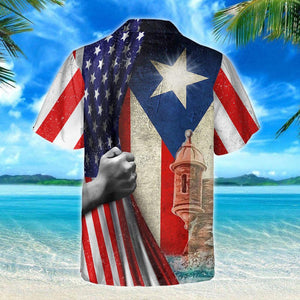 Cool Puerto Rican American Design Hawaiian Shirt,Hawaiian Shirt Gift, Christmas Gift